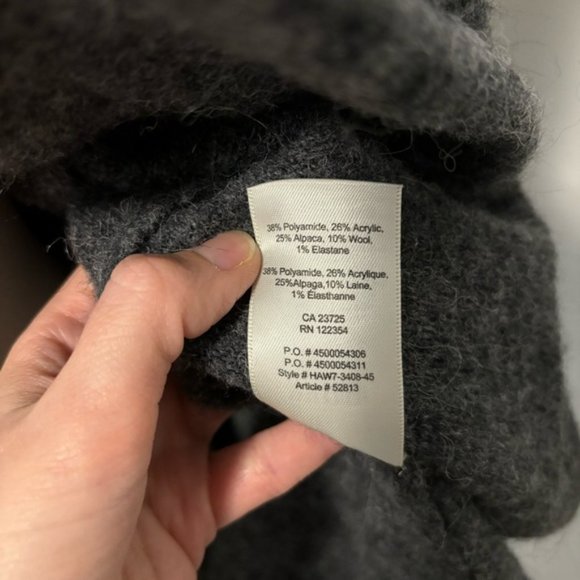 Aritzia Wilfred Free Aronson Open Front Wool Blend Cardigan Sweater Dark Gray XS - Picture 16 of 16